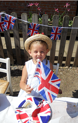 Child looking forward to celebrate Queen's Diamond Jubilee