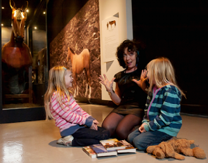 National Storytelling Laureate Katrice Horsley in the Once Upon A Wartime exhibition at War Museum North, Salford, Manchester