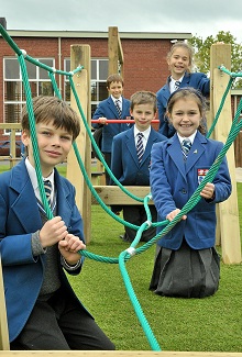 Children at The King's School's New Junior Playground