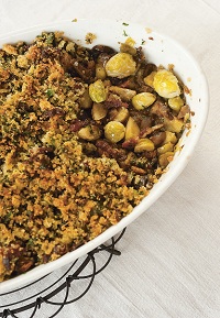 Brussels Sprouts with a Stuffing Crust