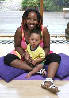 Vanessa and Miles at Prenatal Yoga Class