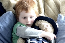 A boy with his favourite teddy