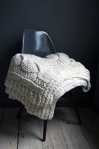 Chunky Hand Knitted Throw Blanket from Rockett St George