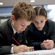 Cheadle Hulme School Pupils, Elizabeth Pollitt and Sam Murphy, solving the problems in the National Young Mathematicians’ Award 2014.