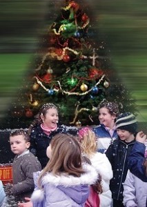 Children enjoying xmas ride at Gulliver's park