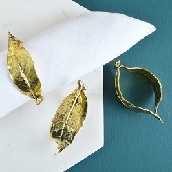 Gold Leaf Napkin Rings, Mia Fleur