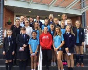 Beth Tweddle pictured with AESG sports scholars