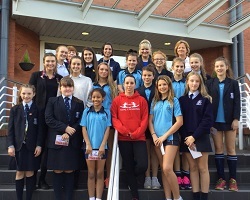 Beth Tweddle with AESG sports scholars