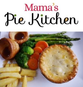 Mamas Pie Kitchen Logo and Meal with a Pie (big)