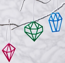 geometric colourful Christmas decorations