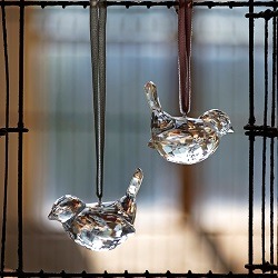 National Trust crystal bird tree decoration