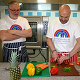Simon Rimmer demonstrates vegetable preparation skills to Dean Jenkins, chef of Francis House (thumbnail)