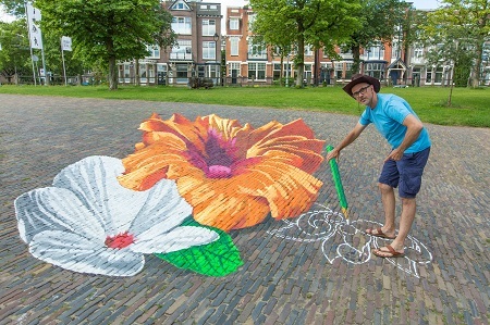 Jean Marc Navello, France | sidewalk street chalk art