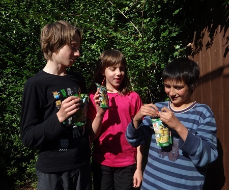 Children with tropical juice drinks by Appy Kids Co