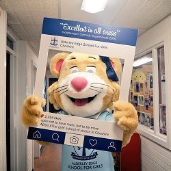 Liberty the Lioness, new AESG junior mascot on School Open Day