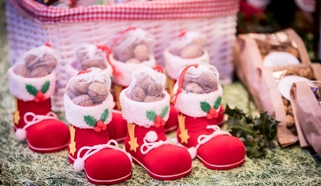 Santa boots - treats at the Artisan Christmas Market