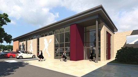 New WGS Sports Centre - artist's 3d model, October 2017