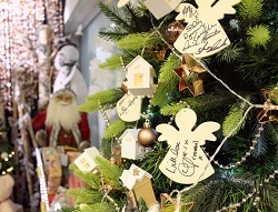 Christmas tree with Coronation Street signed decorations at the Francis House Children’s Hospice ‘Festival of Trees’