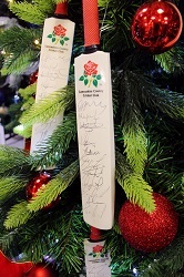 Lancashire County Cricket Club signed tree at Christmas trees display