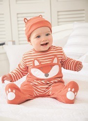 Fox Applique Baby Sleepsuit | JoJo Maman Bébé