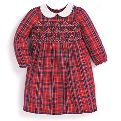 JJMB - Red Tartan Smocked Dress