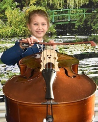 Double bass player Olivia MacKenzie