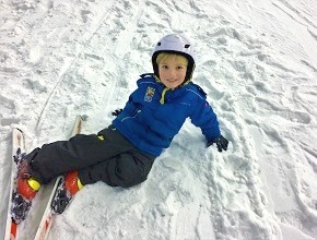 A child having fun skiing at Chill FactorE