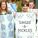The Grange School students' newly designed towels for Ginger and Pickles Tearooms in Nantwich and Tarporley