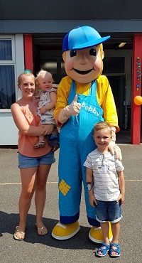 Mascot at the Family Fun Day at Cloverlea Primary School