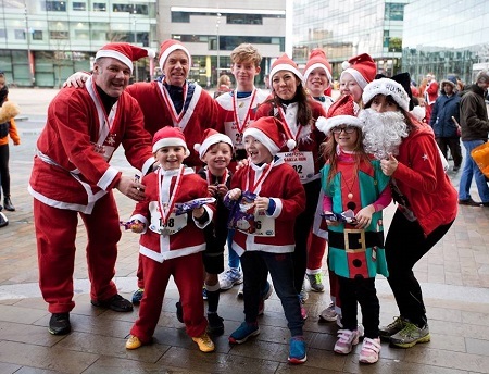 Santas at Jingle Bell Jog MediaCityUK