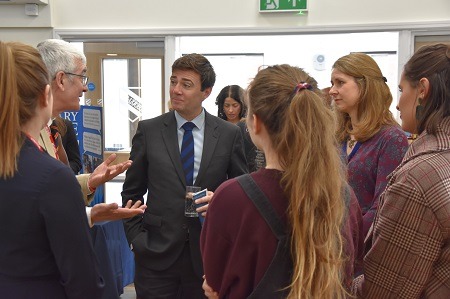 Mayor of Greater Manchester Andy Burnham visit Withington’s Mauldeth Road Primary School Classics teaching group