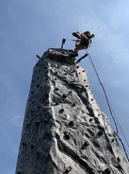 Climbing wall at Red House Farm