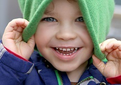 Boy in hat, outdoor photo portrait