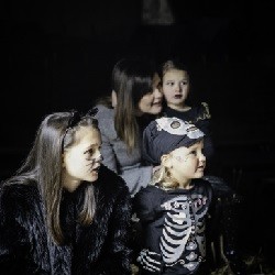 Kids in Halloween costumes at Tatton's Old Hall