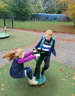 Fun at the Park's playground roundabout