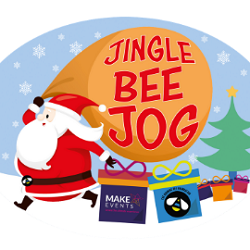 Logo for Jingle Bee Jog 2019, Manchester, MediaCityUK