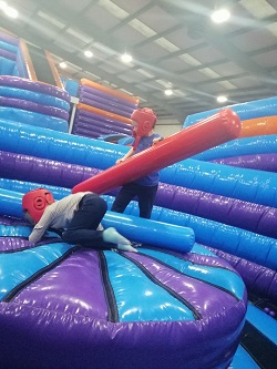 Bouncing obstacle fun at Inflata Nation, Inflatable Theme Park