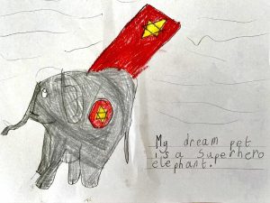 My Superhero Elephant | Imaginary Pet Gallery