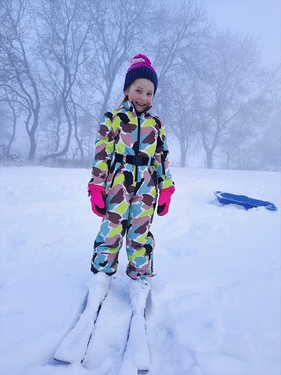 Girl on a snow slope