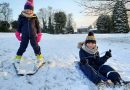 Kids on a snow hill