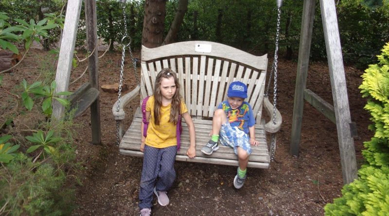 Kids on a swing at Sir Harold Hillier Gardens