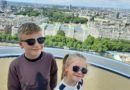 Children on London eye ride