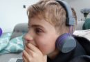 Boy with wireless head set