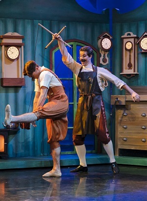Harris Beattie and Bruno Serraclara in Pinocchio. Photo Drew Forsyth
