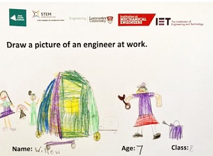 Engineer at work, kids' pictures
