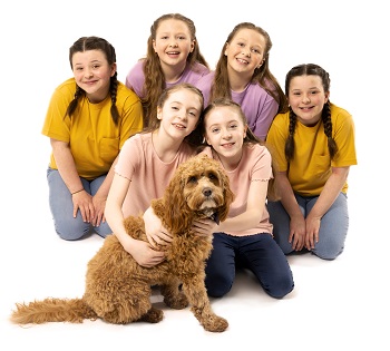 Identical 2 | Kyla and Nicole Fox, age 12 from County Armagh Northern Ireland (front in pink), Emme and Eden Patrick, age 12 from Waltham Abbey (back in lavender) and Sienna and Savannah Robinson, age 12 from Bromley