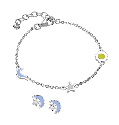 Sun Moon Stars Bracelet and Earrings | Eleanor Thomas London