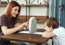 Parent and child playing Lex Match game