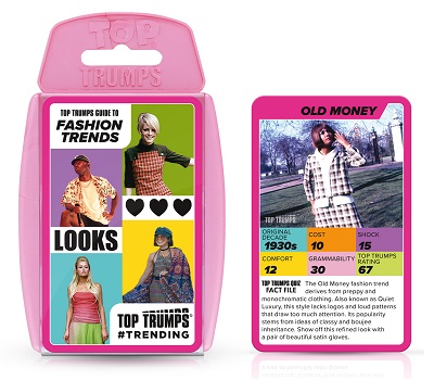 Top Trumps Fashion Trends Packshot and a card