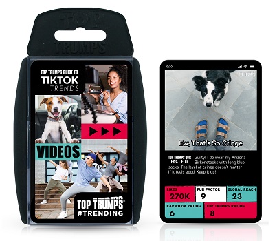 TikTok Top Trumps, pack and one of the cards